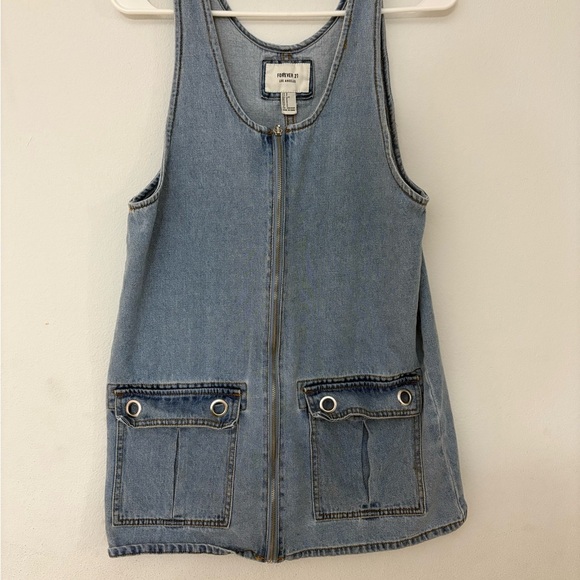 Forever 21 Blue Denim Vest with Front Pockets - Picture 3 of 4